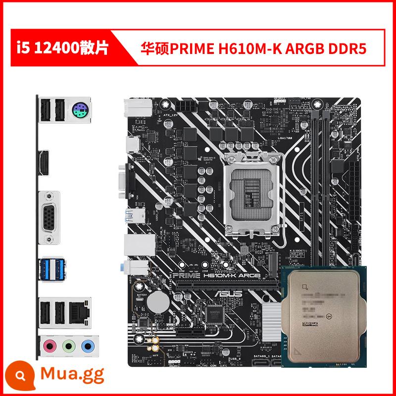 Bộ bo mạch chủ CPU phân tán Inteli5 12400 i512400 12400 với MSI ASUS B660H610 - chip rời i5 12400 + ASUS PRIME H610M-K ARGB DDR5