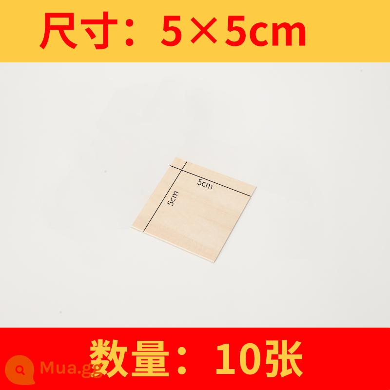 Tấm gỗ trầm mỏng ván ép tấm thủ công tự làm xây dựng mô hình tàu làm vật liệu khắc laser nhỏ và cắt tùy chỉnh - 5*5cm-10 tờ