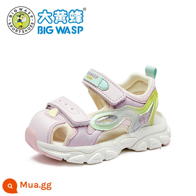 Bumblebee girl baby Baotou sandal mùa hè cho trẻ em một tuổi đế mềm giày chức năng chống trượt đế mềm cho trẻ em giày tập đi - Hồng