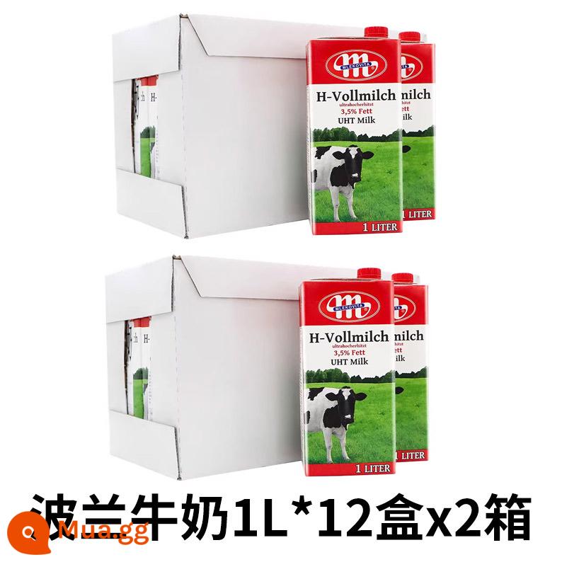 Sữa Ba Lan nhập khẩu chính hãng lớn M nướng trà sữa nguyên liệu Meike đầy đủ chất béo sữa nguyên chất 1L * 12 hộp đầy đủ hộp đa tỉnh - Sữa Ba Lan 1L*12 hộp x 2 hộp