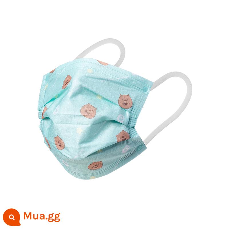 MINISO sản phẩm nổi tiếng Mặt nạ sanrio chó quế dễ thương khuôn mặt nhỏ dành cho nữ người lớn kem chống nắng dùng một lần và chống bụi - Mẫu sinh viên-We Bare Bears-Grizzly Bear ba bộ dành cho học sinh và trẻ em dưới 13 tuổi