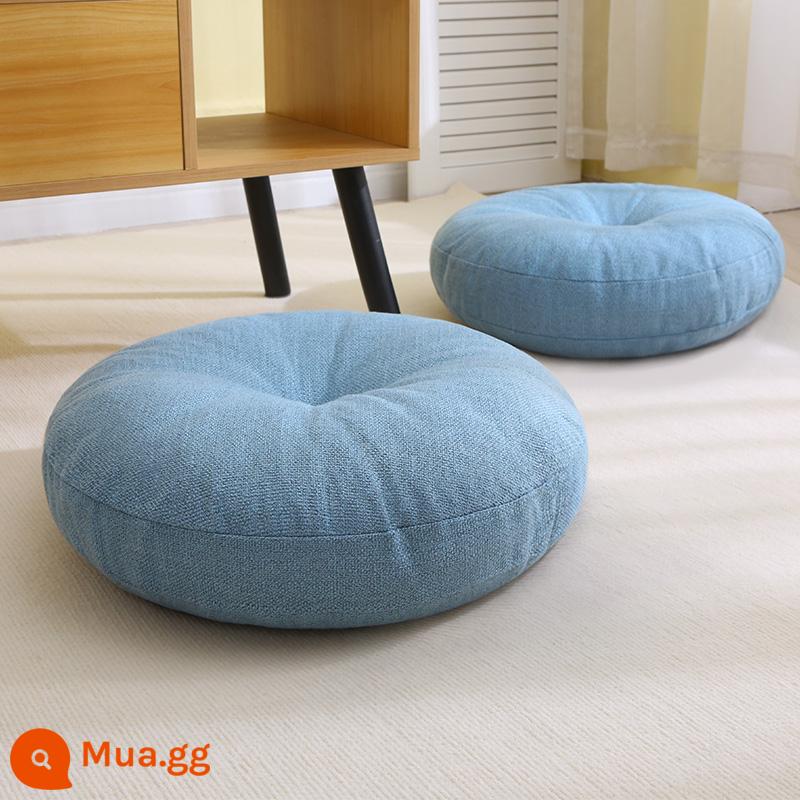 Bông và vải lanh đệm futon dày tròn phong cách Nhật Bản ban công bay cửa sổ sàn lười chiếu tatami đệm phòng ngủ đệm đệm - trời xanh