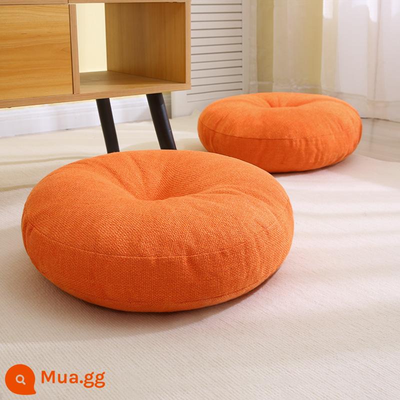 Bông và vải lanh đệm futon dày tròn phong cách Nhật Bản ban công bay cửa sổ sàn lười chiếu tatami đệm phòng ngủ đệm đệm - màu cam nắng