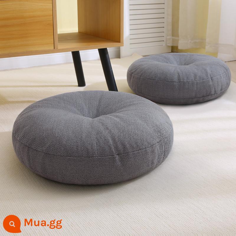 Bông và vải lanh đệm futon dày tròn phong cách Nhật Bản ban công bay cửa sổ sàn lười chiếu tatami đệm phòng ngủ đệm đệm - Màu xám huyền bí