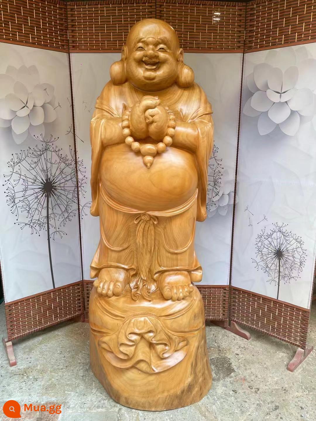 Red Bean Suska Eagle Maitreya Guan Gong Guan Guan Guanyin như ya Baeen chạm khắc chiến dịch điều khiển bằng gỗ nụ cười Phật - Gỗ long não (gongxifacai) dài 72cm rộng 60cm cao 180cm