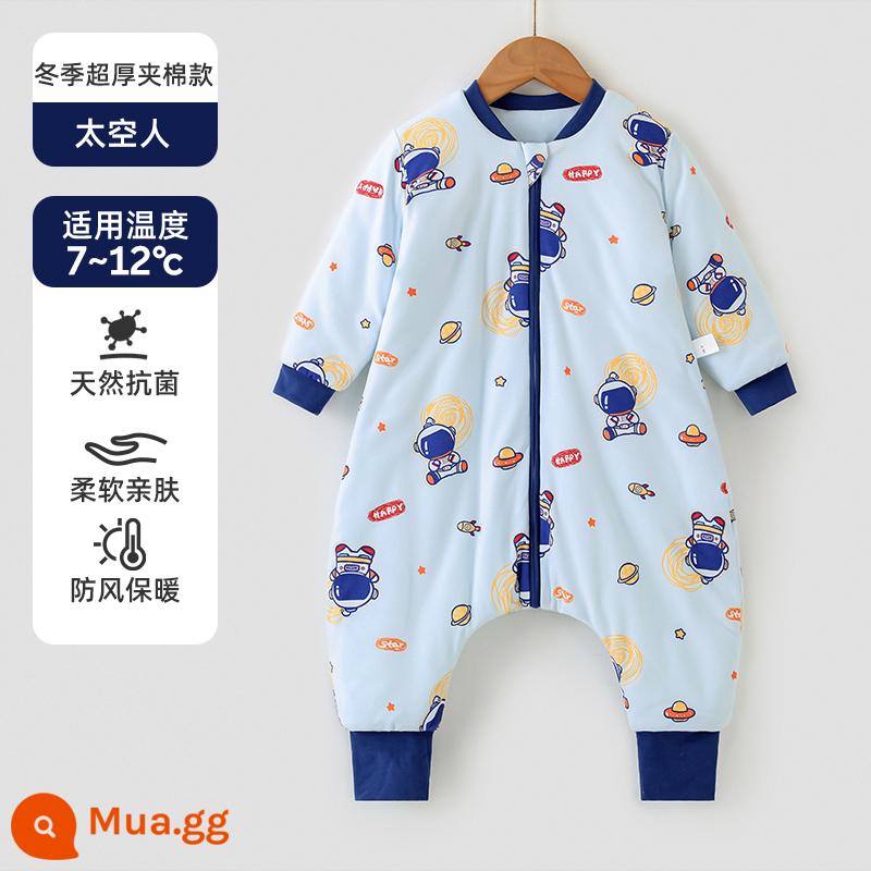 Túi ngủ cho bé Jingqi mùa xuân, mùa thu và mùa đông kẹp tóc trẻ em cotton chống đá chăn dày xẻ chân cho bé cotton nguyên chất phổ biến cho tất cả các mùa - Mẫu chăn bông cực dày vào mùa đông - chống gió và ấm áp - nhiệt độ phòng khuyến nghị 7-12oC - Phi hành gia