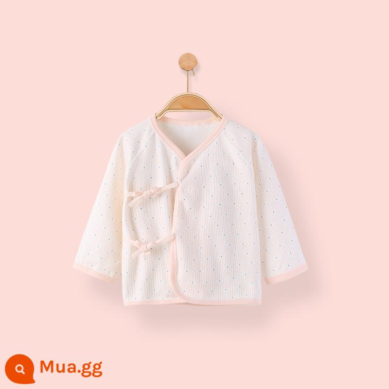 Quần áo sơ sinh cotton nguyên chất tay dài nửa lưng bé sơ sinh áo nhà sư quần áo mùa xuân quần lót - bột sọc dọc