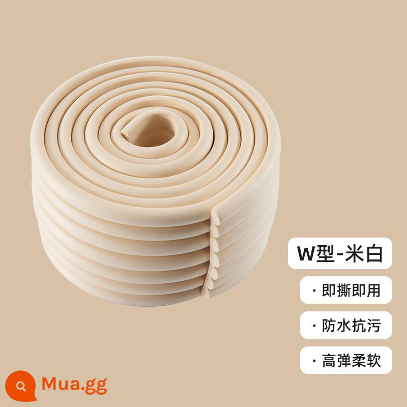 [Thành viên Tmall Uxian] Dải chống va chạm nhà trẻ em Jingqi 2 mét - Loại W màu trắng nhạt [mẫu dày không dính, độ đàn hồi và mềm mại cao]