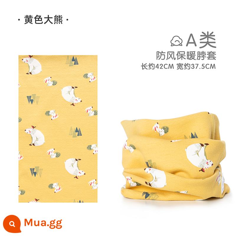 Jingqi Trẻ Em Khăn Choàng Mùa Đông Cho Bé Chống Gió Khăn Ấm Thu Đông Bé Trai Và Bé Gái Cotton Nguyên Chất Cho Bé Dễ Thương Quấn Cổ - Gấu vàng lớn