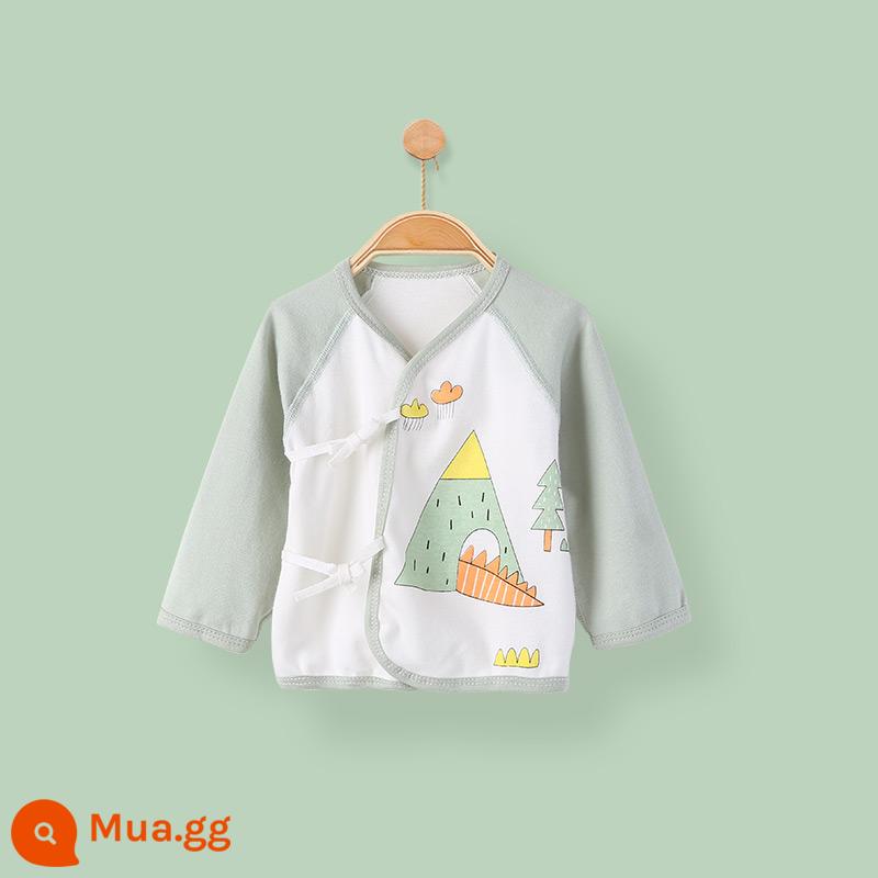 Quần áo sơ sinh cotton nguyên chất tay dài nửa lưng bé sơ sinh áo nhà sư quần áo mùa xuân quần lót - rừng sâu lớn