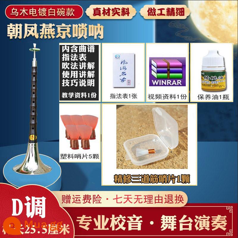 Yanjing suona tập hợp đầy đủ những người mới bắt đầu B-drop chuyên nghiệp D-tune dành cho người lớn mục C sừng lớn, vừa và nhỏ để gửi sậy - Bát trắng 88 Yuan Ebony D (Bộ ba doujin)