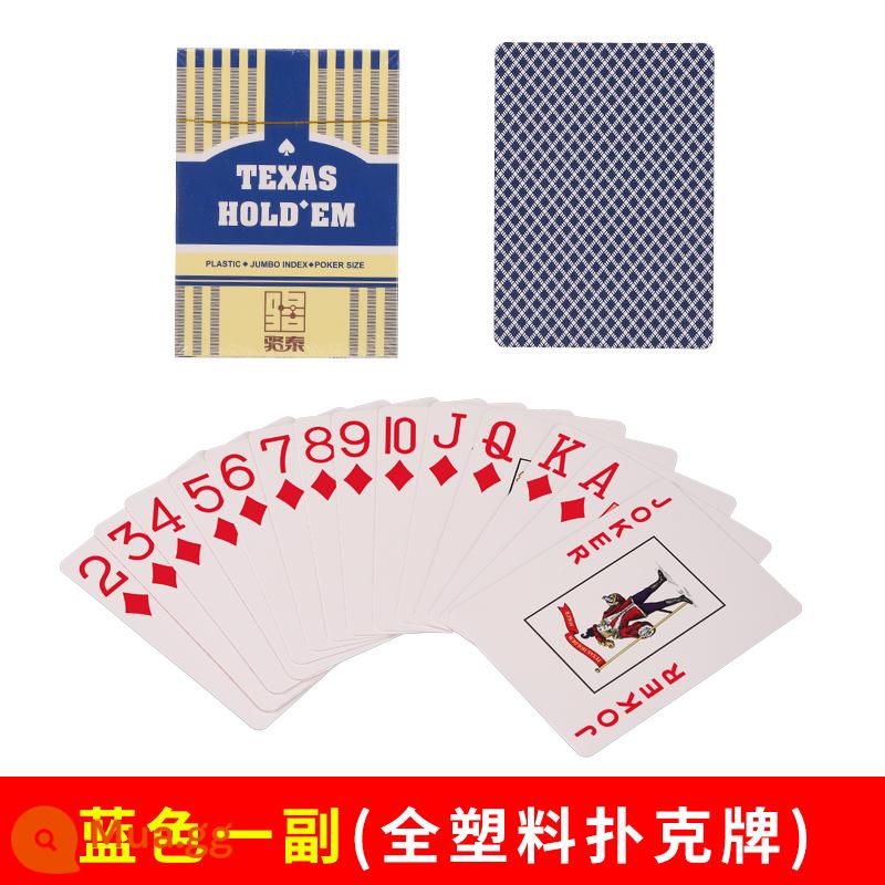 Chơi bài bằng nhựa chống thấm nước chống gấp Texas hold'em nhựa PVC xô có thể giặt được chủ nhà poker phòng cờ vua đặc biệt bán buôn - Bộ bài nhựa xanh (1 đôi)