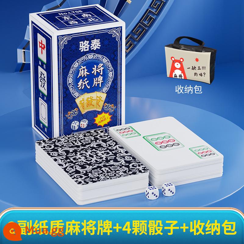 Solitaire Mahjong Poker Cards Di Động Nhà Dày Bền Du Lịch Nhựa Chống Thấm Nước Chim Sẻ 144 Đặc Biệt Solitaires - 2 cặp quân mạt chược bằng giấy phiên bản rộng + túi đựng di động/xúc xắc miễn phí*4