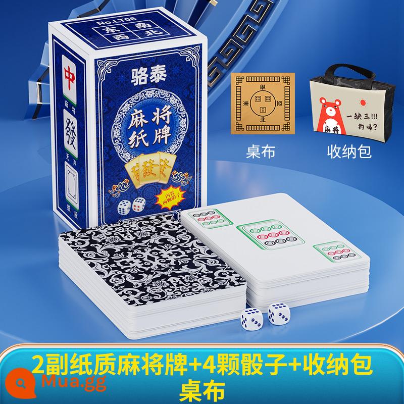 Solitaire Mahjong Poker Cards Di Động Nhà Dày Bền Du Lịch Nhựa Chống Thấm Nước Chim Sẻ 144 Đặc Biệt Solitaires - 2 cặp phiên bản rộng - gạch mạt chược giấy + túi đựng di động + thảm trải bàn / xúc xắc miễn phí *4