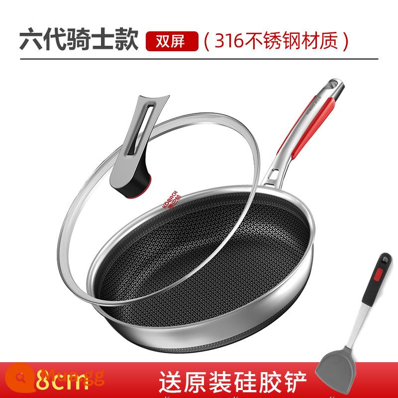 Chảo non -stick của Kangbach, nồi phẳng, chảo rán, 316 thép không gỉ thứ năm -phát triển thứ sáu hàng chảo Đức - ★ Chảo phong cách hiệp sĩ 22 năm 28cm + thìa silicone