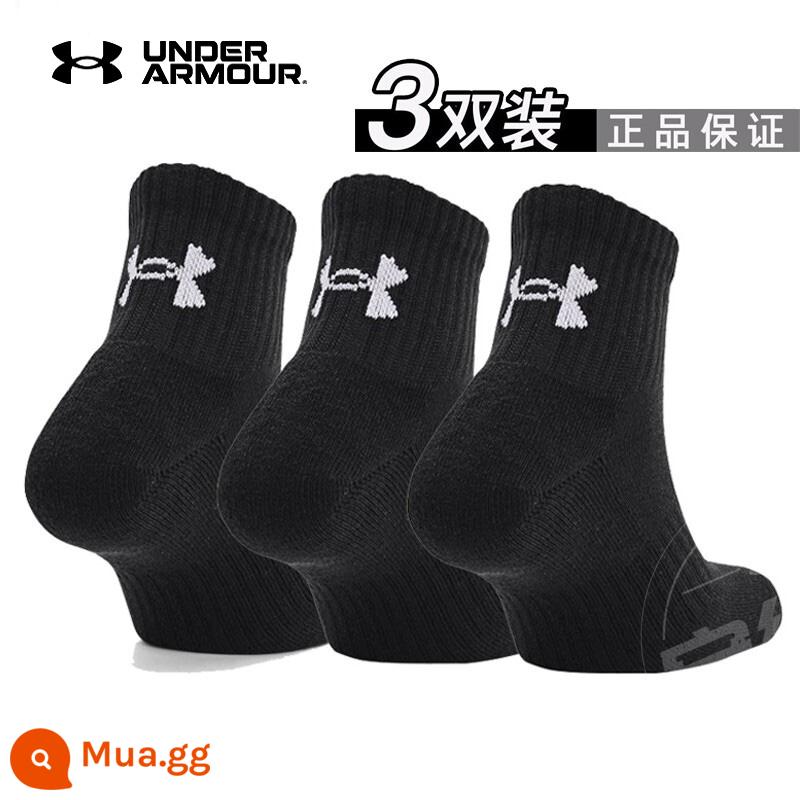 Vớ Under Armour vớ nam và nữ vớ ống giữa thoáng khí và thoải mái vớ tất cả các trận đấu vớ thể thao màu đen vớ tập luyện bóng rổ ba đôi - 1358344-001/hình ảnh chính