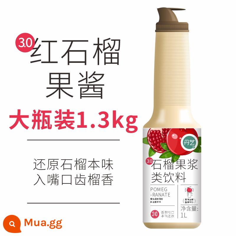 Mứt lựu đỏ Danyi 1.3kg quán trà sữa đặc siro nhuyễn cô đặc nước ép trái cây xay nhuyễn cốc đầy kim cương đỏ - Mứt lựu 1.3kg/chai lớn