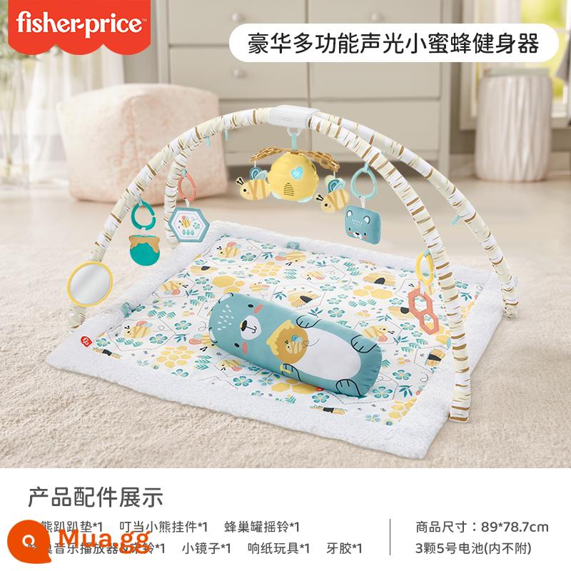 Máy tập thể dục cho bé Fisher bé đạp đàn piano khung tập thể dục cho bé chơi thoải mái đồ chơi cho bé 0-1 - [Mẫu Little Bee] Âm thanh và ánh sáng đa chức năng sang trọng Thiết bị tập thể dục Little Bee