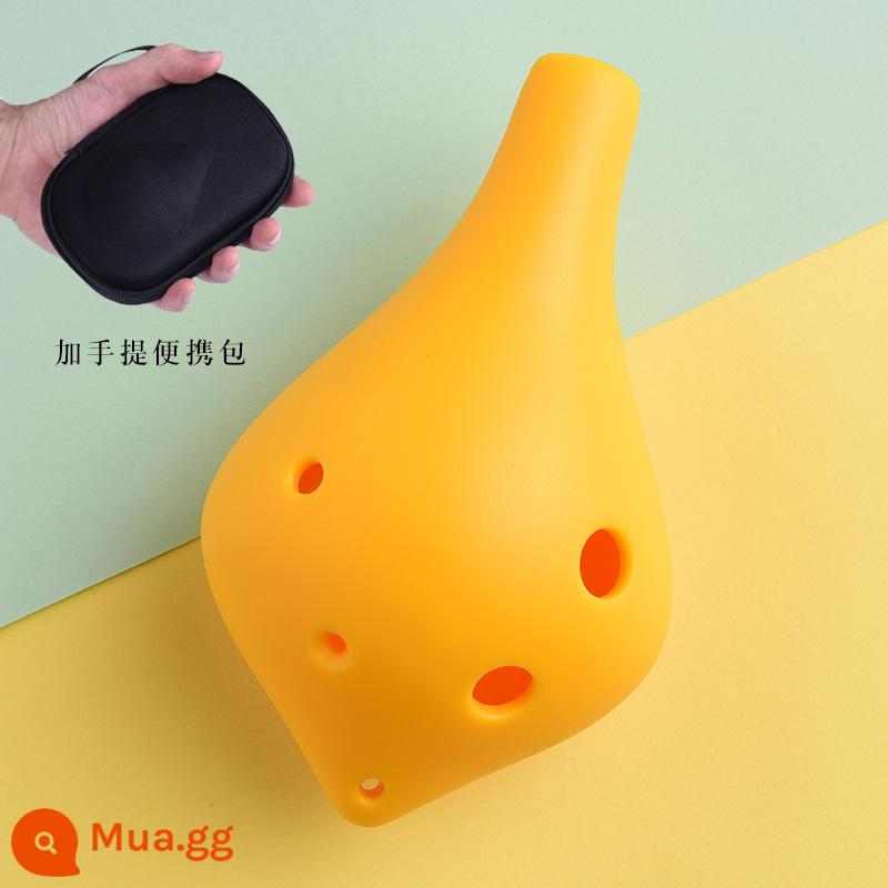 Ocarina 6 lỗ alto C-tune nhựa mới bắt đầu mục nhựa chống rơi 6 lỗ nhựa AC trẻ em học sinh trưởng thành nhạc cụ - Nhựa cao cấp AC 6 lỗ [màu vàng] [cộng với túi xách tay]