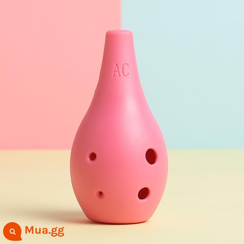 Ocarina 6 lỗ nhựa ac alto C-tune người mới bắt đầu cấp 6 lỗ nhựa chống đổ cây cao su cho trẻ em học sinh nhạc cụ - Nhựa AC 6 lỗ dọc [hồng]