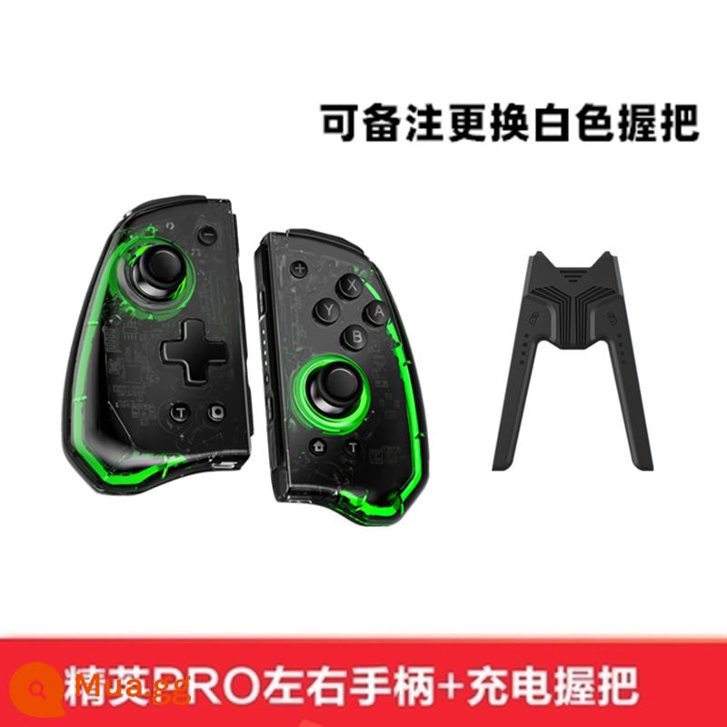 Giá trị tốt Nintendo Switch/OLED Pokémon Zhu Zihong Thiết kế chương trình Bộ điều khiển không dây Bluetooth tự động Burst NS - Thế hệ thứ hai Elite Transparent Black + V Charge