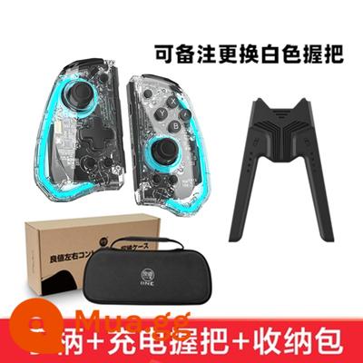 Giá trị tốt Nintendo Switch/OLED Pokémon Zhu Zihong Thiết kế chương trình Bộ điều khiển không dây Bluetooth tự động Burst NS - Elite thế hệ thứ hai trong suốt + V Charge + Túi