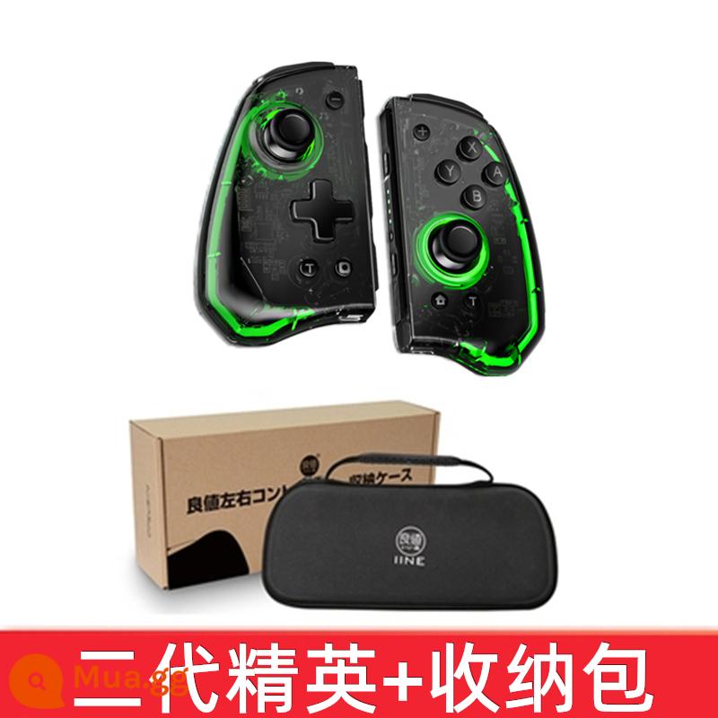 Giá trị tốt Nintendo Switch/OLED Pokémon Zhu Zihong Thiết kế chương trình Bộ điều khiển không dây Bluetooth tự động Burst NS - Túi lưu trữ + Màu đen trong suốt Elite thế hệ thứ hai