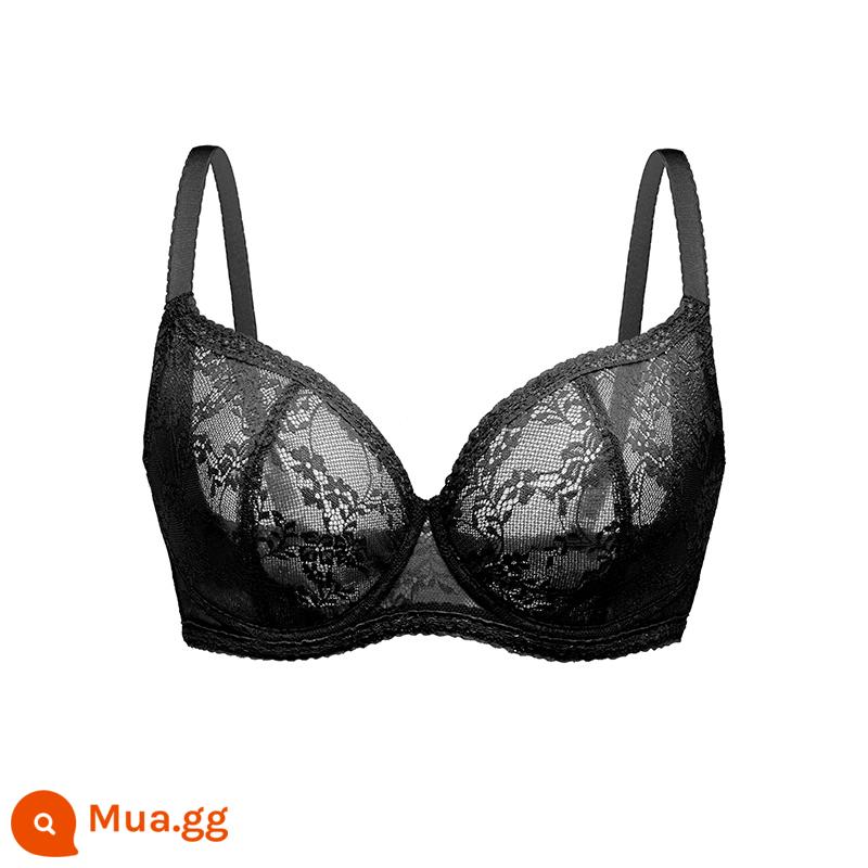 HSIA Ya Quần Lót Nữ Full Cup Mỏng Ren Push-Up Bra Hàng Ngày Ren Lớn Ngực Khoe Áo Ngực Nhỏ - đen