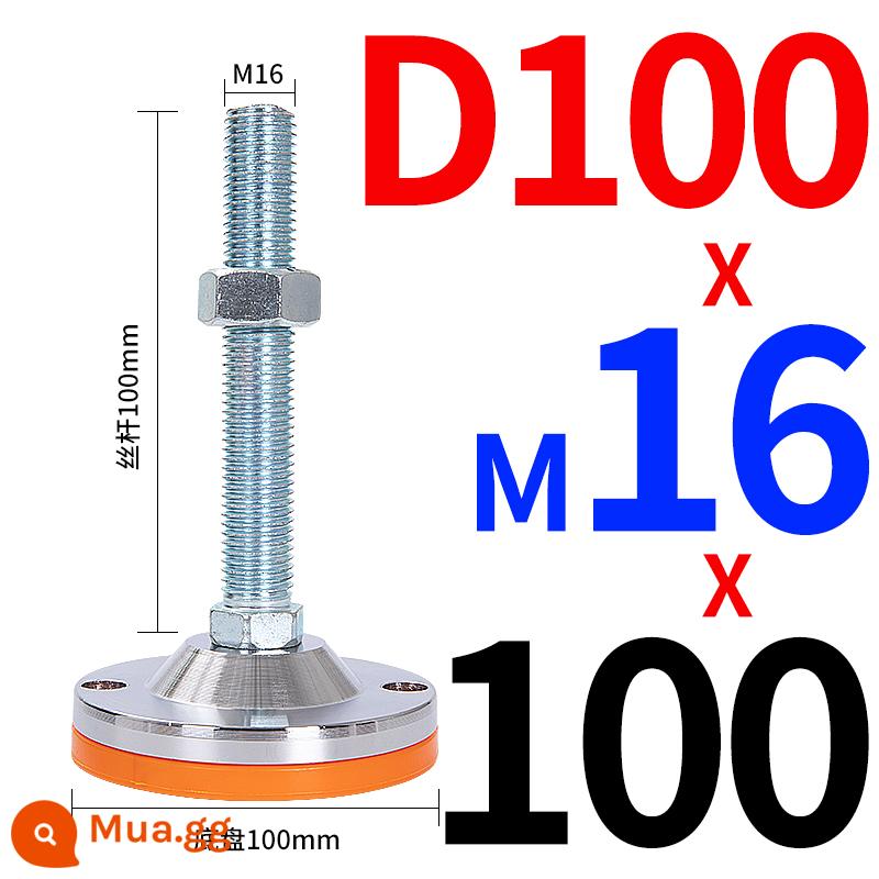 Nặng chân chống trượt cốc chống sốc chân cốc cố định chân vít điều chỉnh hỗ trợ chân miếng lót chân điều chỉnh chân máy - Vít bạc D100 M16*100