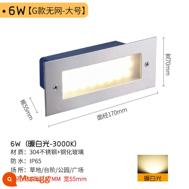 LED nhúng đèn chân đèn góc ngoài trời không thấm nước 86 loại cơ thể con người cảm ứng bước bước lối đi đèn cầu thang - Model H không có mạng 6W [model 220V luôn sáng]