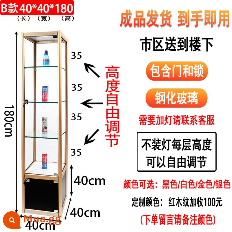 Tủ trưng bày mô hình tủ giải thưởng kính hộ gia đình trang trí mũ cứng trong suốt mô hình đồ chơi Lego tủ trưng bày tùy biến - Giao thành phẩm Loại B 40*40*180