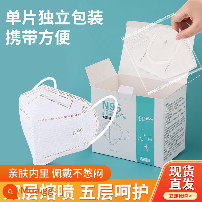 Mặt nạ Spot N95 bao bì độc lập bảo vệ năm lớp 3D mặt nạ chống dịch dùng một lần chống bụi thoáng khí ba chiều - [Người lớn 10 chiếc] N95 được đóng gói riêng lẻ, sẵn sàng vận chuyển