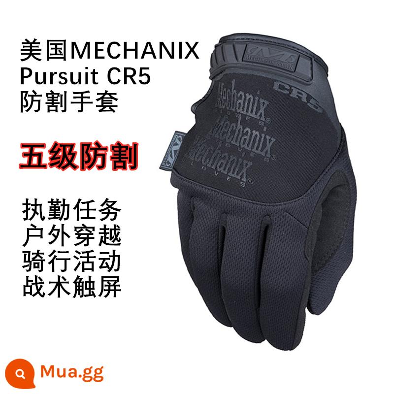 American Mechanix Super Technician Pursuit CR5 Chaser Cấp 5 Găng tay màn hình cảm ứng chiến thuật cưỡi ngựa chống cắt - đen