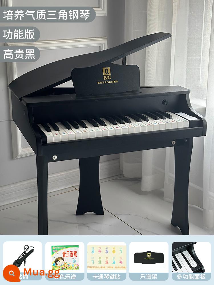 Bé Xinh Xắn Đàn Piano Điện Tử Đàn Organ Có Thể Chơi Đồ Chơi Cho Bé Gái Người Mới Bắt Đầu Quà Tặng Sinh Nhật Hộ Gia Đình Bằng Gỗ Nam - [Phiên bản chức năng nâng cao màu đen] Đàn Grand Piano tính khí + Video giảng dạy + Micrô