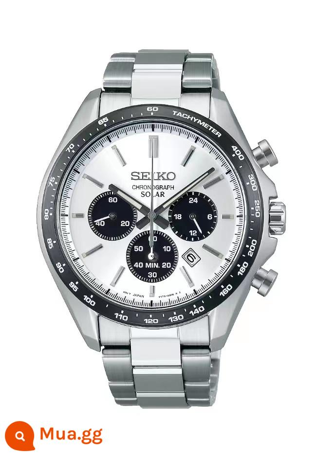 Đồng hồ đeo tay nam thạch anh năng lượng mặt trời SEIKO Seiko đồng hồ bấm giờ ba mắt màu gấu trúc thể thao ma nước SBDL085 - SBPY165