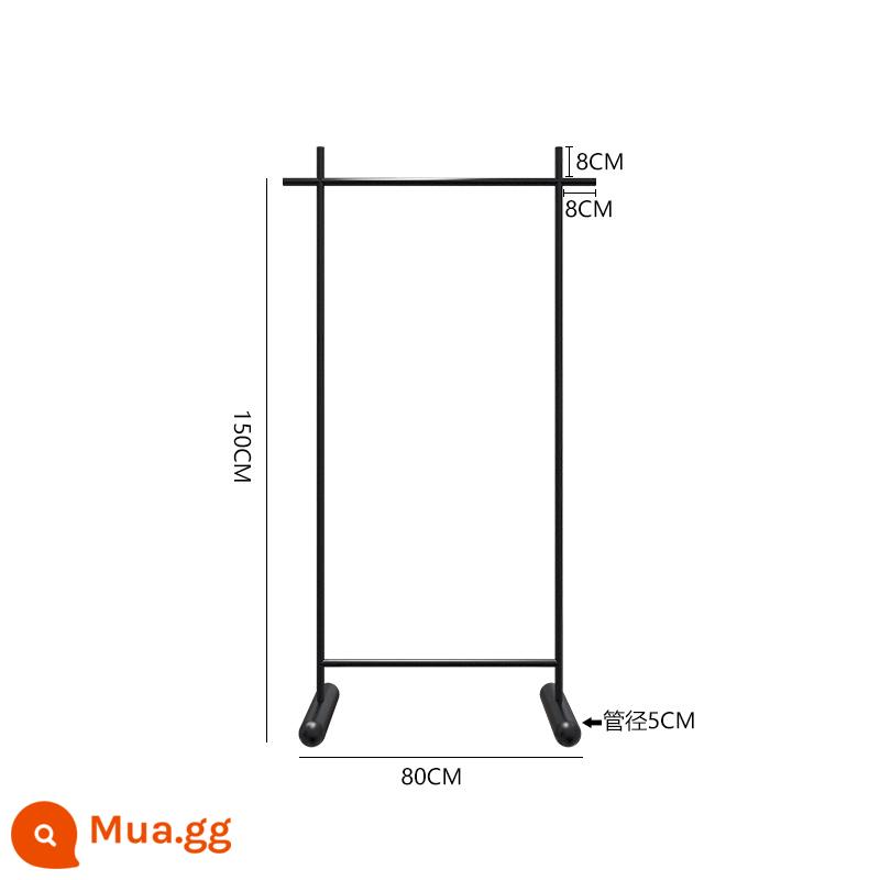 Cửa hàng quần áo màu đen giá treo trưng bày treo sàn Kệ Nakajima cửa hàng quần áo nam và nữ giá thép không gỉ đặc biệt - Chân đế hình trụ màu đen dài 80 cm và cao 150 cm