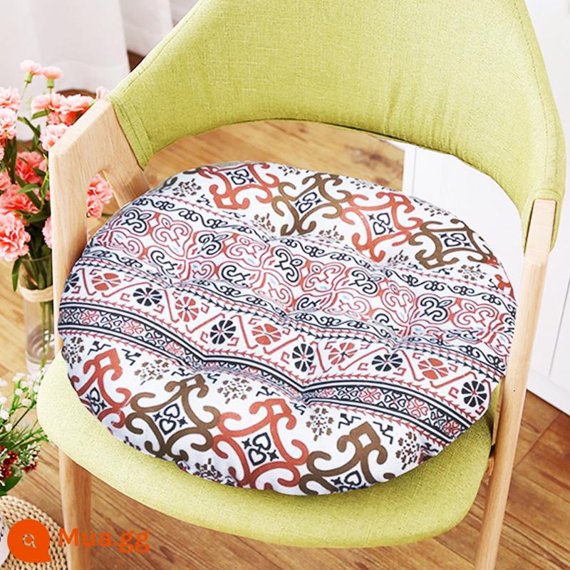 Vòng đơn giản đệm ghế futon dày tất nam sàn nhà văn phòng ít vận động đệm bông và vải lanh đệm ghế - Hoa văn (vòng tròn)