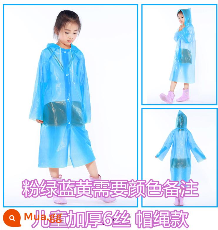 Đợt hàng. Áo mưa người lớn trẻ em dày dặn áo mưa di động nam nữ poncho ngoài trời phù hợp với LGO tùy chỉnh - Nhận xét 6 màu lụa của trẻ em