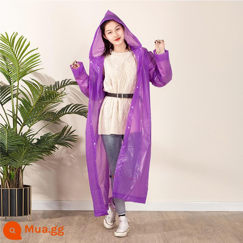 Đợt hàng. Áo mưa người lớn trẻ em dày dặn áo mưa di động nam nữ poncho ngoài trời phù hợp với LGO tùy chỉnh - EVA siêu dày 12 lụa tím