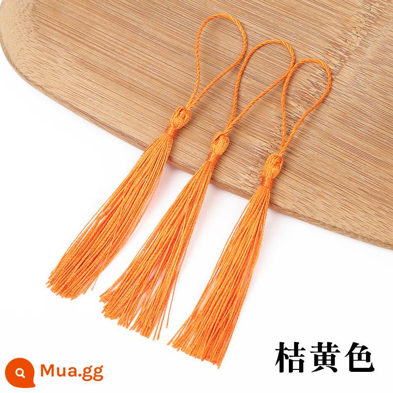 Phong cách trung quốc đánh dấu tua tua quạt cổ mặt dây chuyền trang trí đồ trang trí handmade tự làm hộp quà tặng thiệp mời chất liệu hộp kẹo - Dấu trang dọc màu cam 100