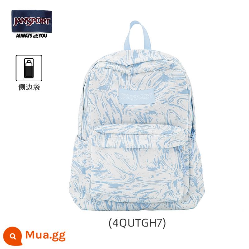 Cửa hàng hàng đầu Jansport 23 năm mới đơn giản và thời trang cơn lốc lúa mì màu xanh lam cặp sách đi học ba lô GH7 - 4QUTGH7-Lốc lúa mì xanh (túi bên hông chai nước)