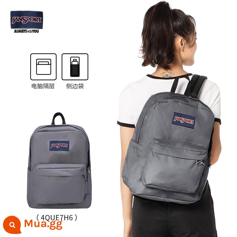 Cửa hàng hàng đầu Jansport 22 năm đàn ông và phụ nữ bùng nổ, gạo và phụ nữ - 4QUE7H6 xám sương mù (ngăn máy tính + túi bên hông đựng chai nước)