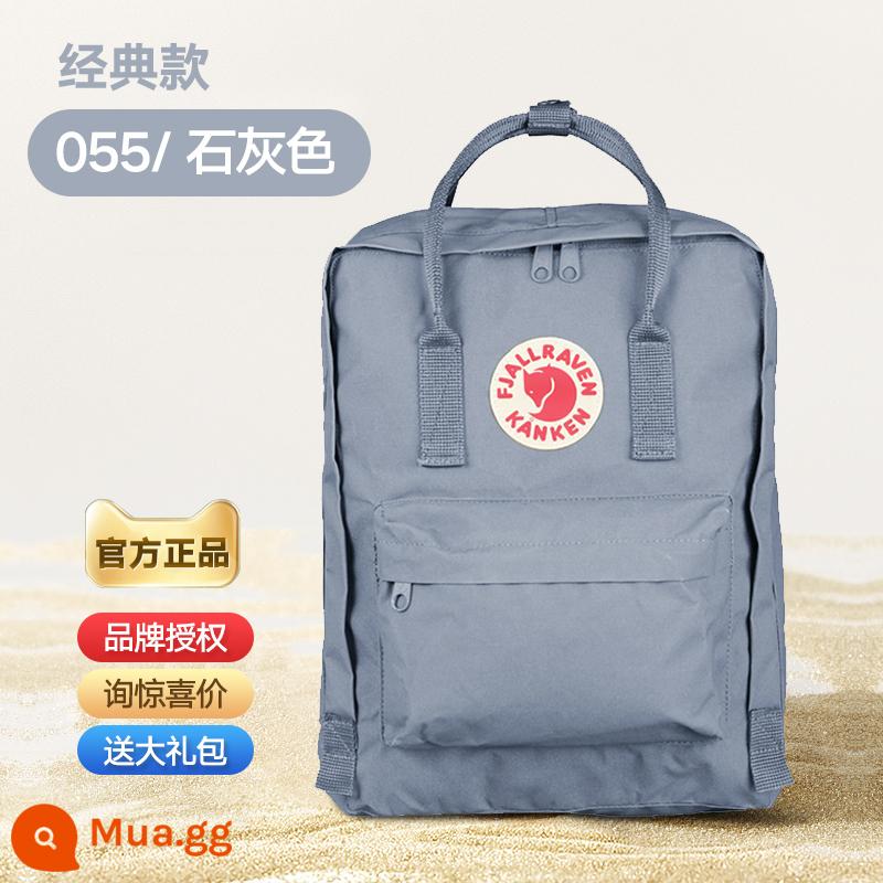 Chính Hãng Fjallraven Thụy Điển Cáo Bắc Cực Balo Nữ Mini Học Sinh Ba Lô Máy Tính Kanken Nam - 055 đá màu xám