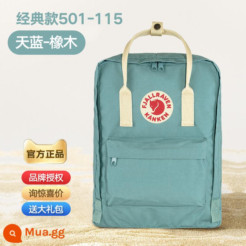 Chính Hãng Fjallraven Thụy Điển Cáo Bắc Cực Balo Nữ Mini Học Sinh Ba Lô Máy Tính Kanken Nam - 501-115 xanh da trời-sồi (màu mới năm 2022)