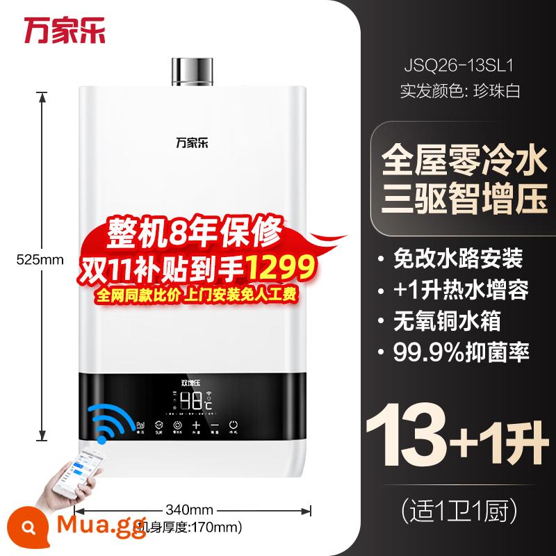 Macro zero nước lạnh nhiệt độ không đổi gas máy nước nóng điện gia dụng chất chống đông chuyển đổi tần số câm gas 13L16 lít TL1 - Vàng nhạt sang trọng [13 lít, trắng ngọc trai]