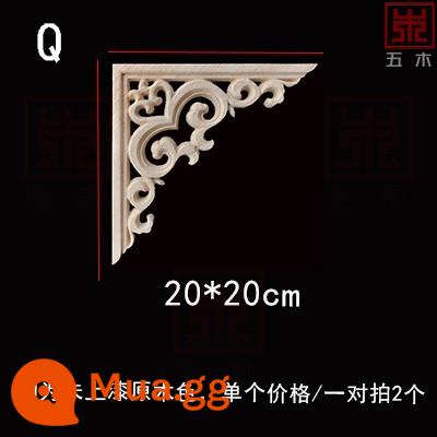 Chạm khắc gỗ Dongyang phong cách Trung Quốc góc gỗ đặc ngăn kéo hoa tủ cửa vách ngăn đính vách ngăn trần treo cổ dầm hỗ trợ góc trang trí tường - Q phong cách 20*20 cm