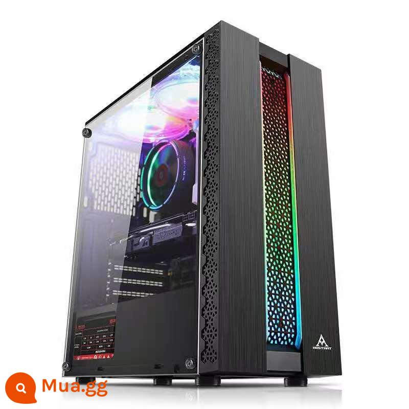 Máy tính để bàn ATX bên thông qua USB3.0 trò chơi thủy tinh kích thước tự làm máy tính lớn trống cung cấp điện máy tính lớn nước làm mát hệ thống dây điện trở lại - Màu vàng nhạt đơn chip vinh quang đen