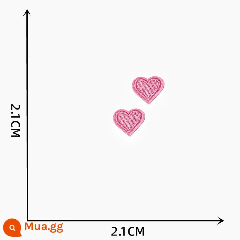 Thời Trang Hoạt Hình Dễ Thương Vải Dán Quần Áo Giày Tự Dính Thêu Lỗ Nhỏ Dán Xuống Áo Sửa Chữa Lỗ Dán Trang Trí - hình trái tim màu hồng đỏ tía 1 đôi