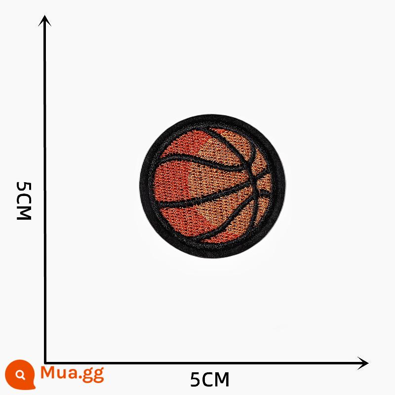 Thời Trang Hoạt Hình Dễ Thương Vải Dán Quần Áo Giày Tự Dính Thêu Lỗ Nhỏ Dán Xuống Áo Sửa Chữa Lỗ Dán Trang Trí - Bóng rổ màu xanh/tự dính