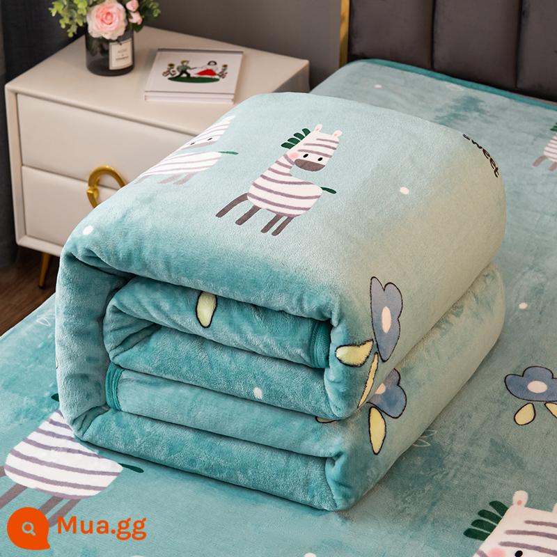 Đơn Giản Nhung San Hô Plus Nhung Giường Chăn Nhung Đơn 1.5*2M X 2.3M Dép Nỉ Chăn Đôi Dày Trong Mùa Đông - trẻ sơ sinh rừng